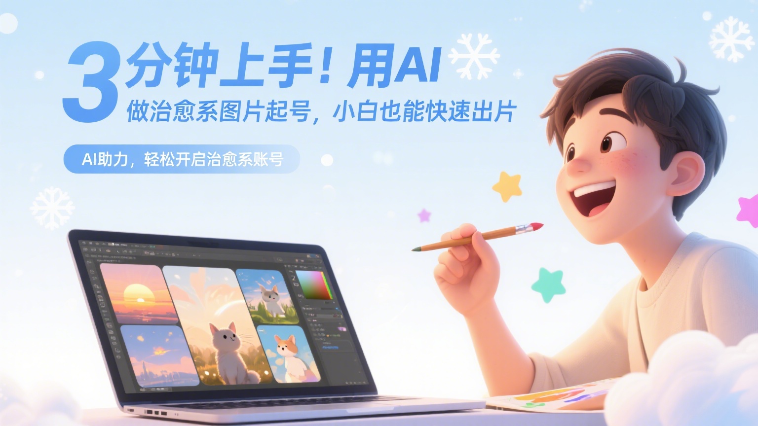 3 分钟上手！用 AI 做治愈系图片起号，小白也能快速出片-缘梦网创