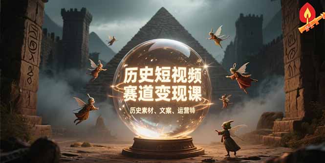 历史短视频赛道变现课，百集素材库应用，文案剪辑技巧，账号运营全案-缘梦网创