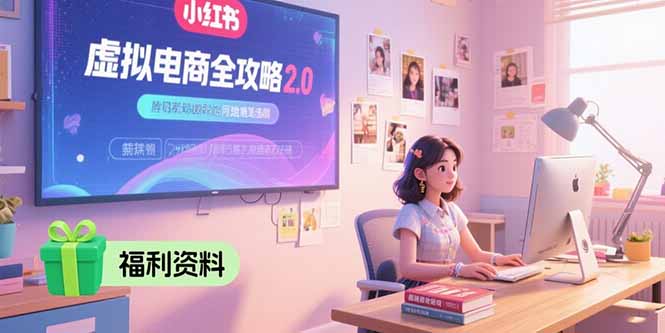 虚拟电商全攻略2.0，开店选品实操流程，账号定位、货源发布、笔记发布技巧-缘梦网创
