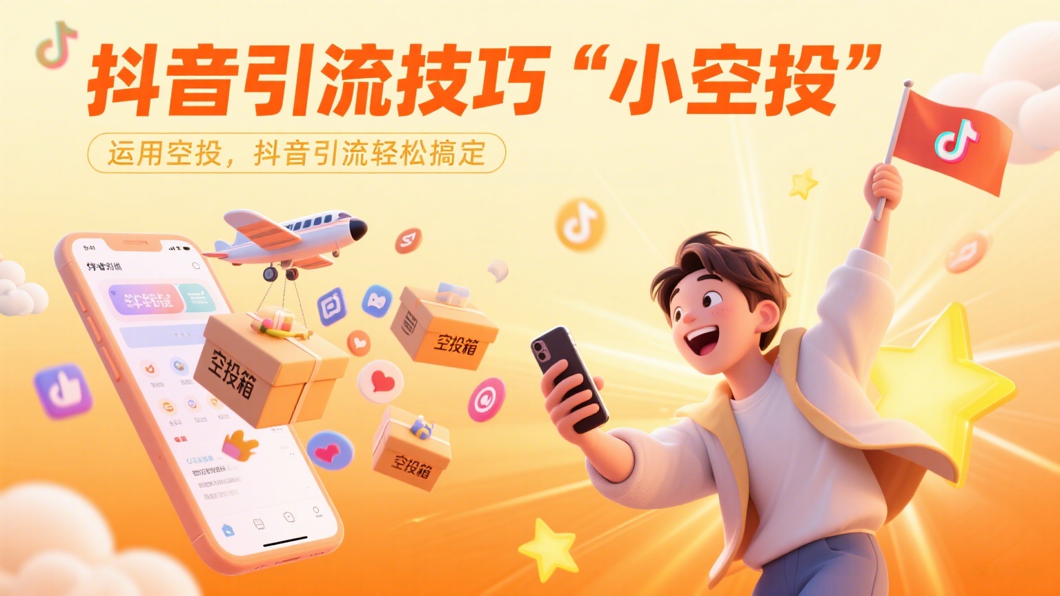 抖音引流技巧“小空投”-缘梦网创