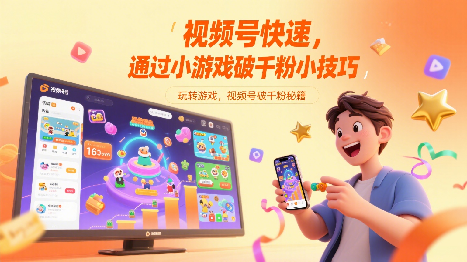 视频号快速，通过小游戏破千粉小技巧-缘梦网创