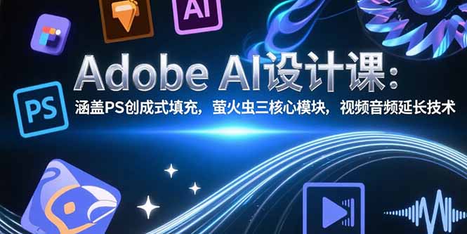 Adobe AI设计课：涵盖PS创成式填充，萤火虫三核心模块，视频音频延长技术-缘梦网创