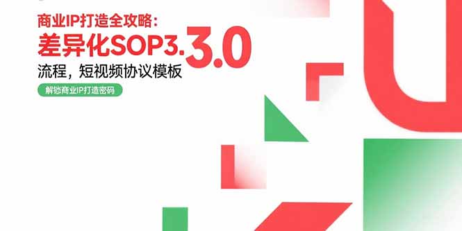 商业IP打造全攻略：差异化SOP3.0流程，短视频协议模板，婚恋项目实战案例-缘梦网创