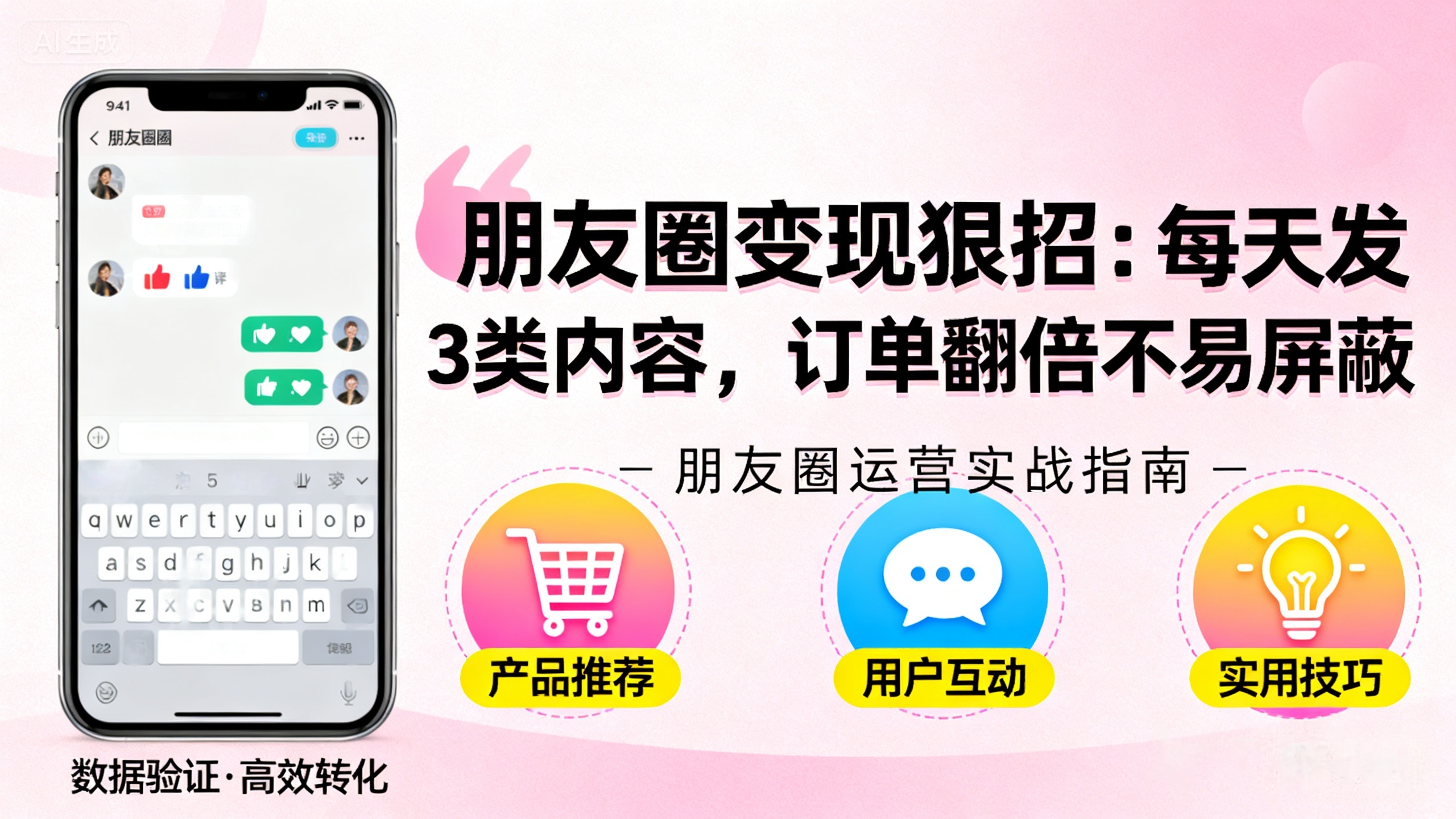 朋友圈变现狠招：每天发 3 类内容，订单翻倍不易屏蔽-缘梦网创