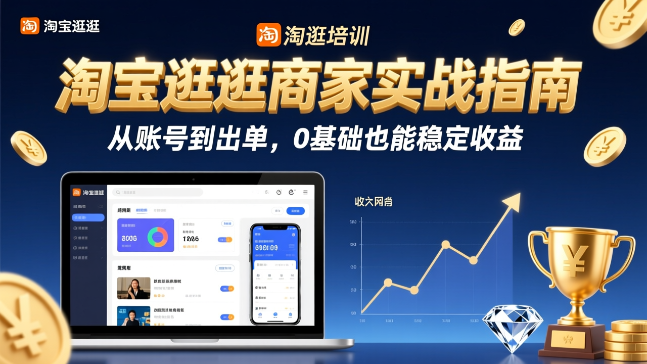 淘宝逛逛商家实战指南：从账号到出单，0 基础也能稳定收益-缘梦网创