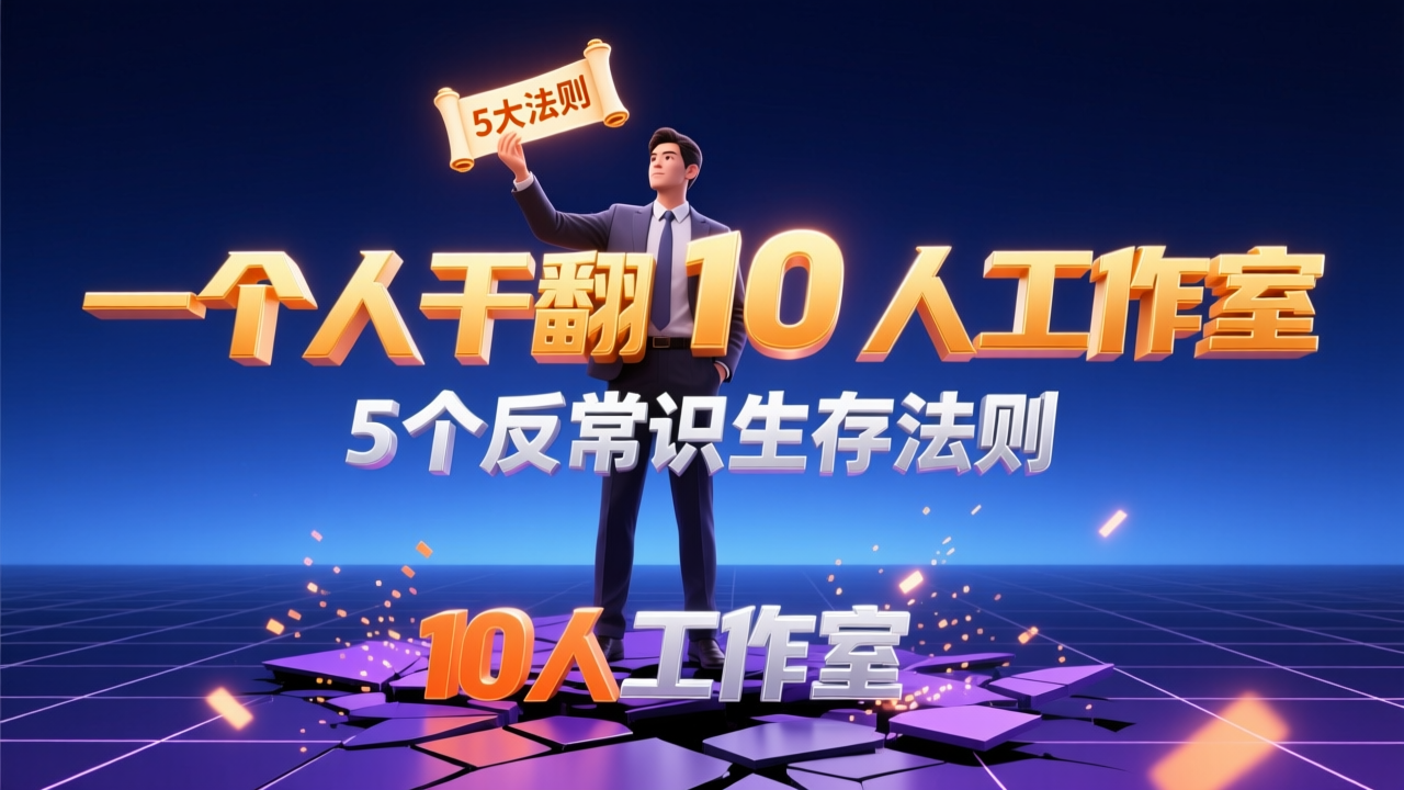 一个人干翻 10 人工作室：5 个反常识生存法则-缘梦网创