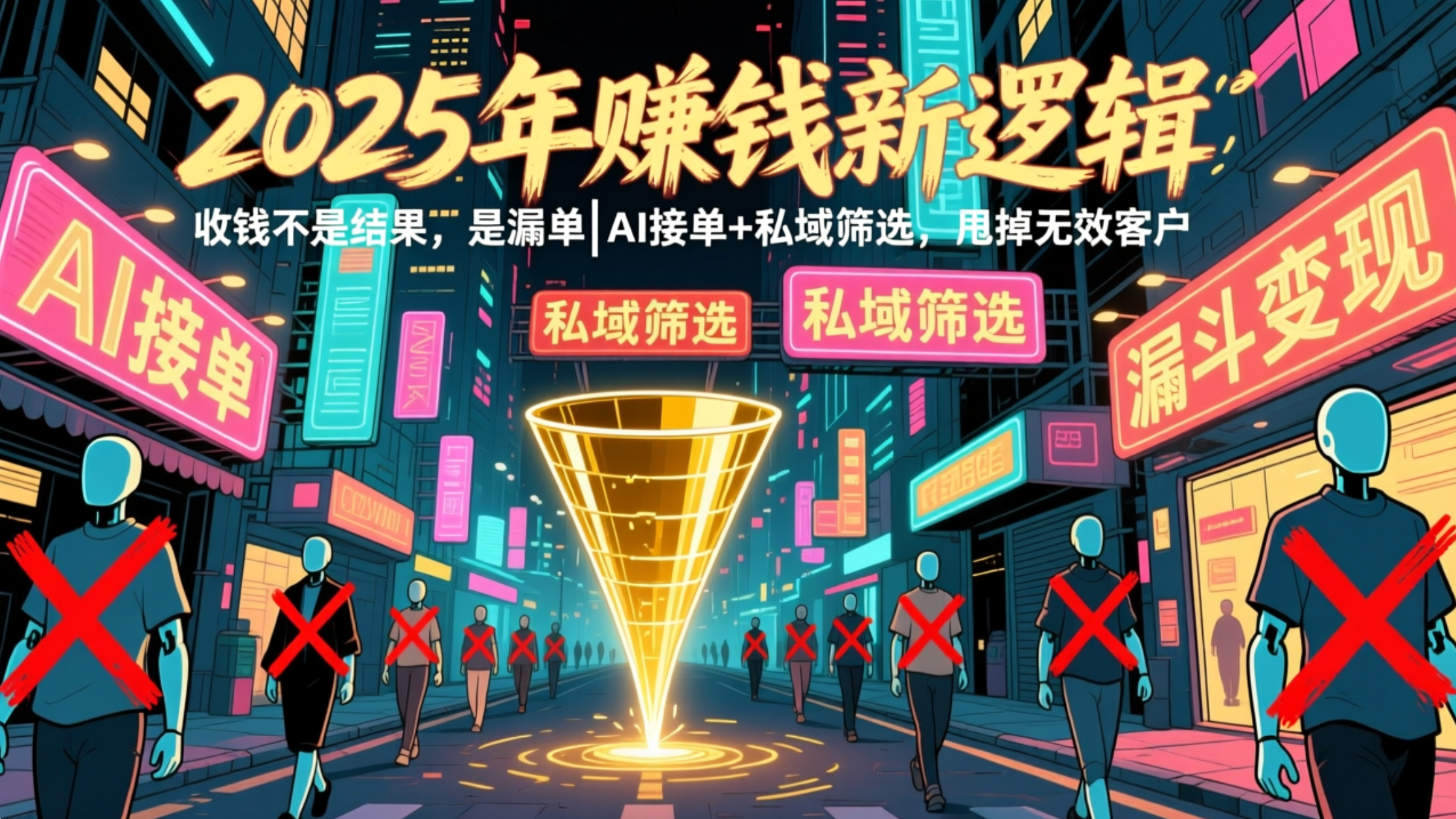2025 年赚钱新逻辑：收钱不是结果是漏斗，AI 接单 + 私域筛选，避开 80% 无效客户-缘梦网创