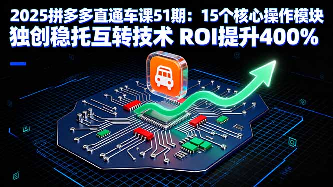 2025拼多多直通车课51期：15个核心操作模块 独创稳托互转技术 ROI提升400%-缘梦网创