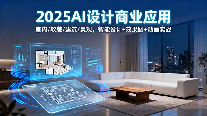 2025AI设计商业应用：室内/软装/建筑/景观，智能设计+效果图+动画实战-缘梦网创