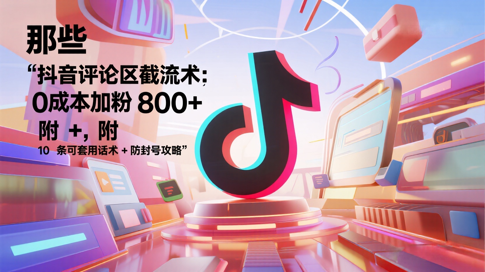 抖音评论区截流术：0 成本加粉 800+，附 10 条可套用话术 + 防封号攻略-缘梦网创