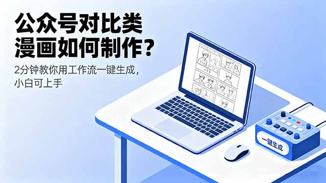 公众号对比类漫画如何制作？2分钟教你用工作流一键生成，小白可上手-缘梦网创