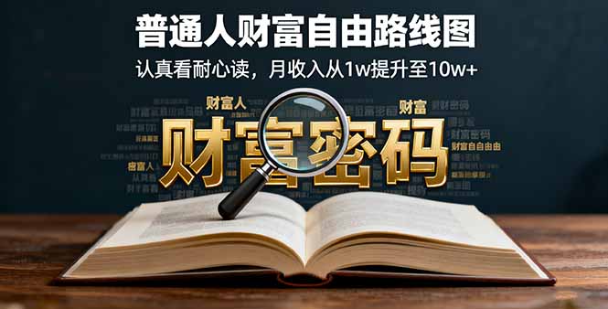 普通人财富自由路线图，认真看耐心读，月收入从1w提升至10w+-缘梦网创