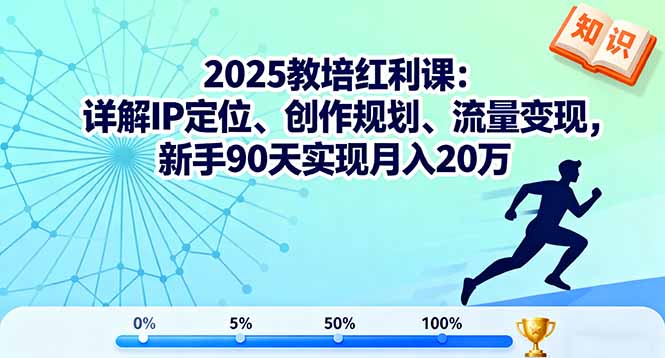 2025教培红利课：详解IP定位、创作规划、流量变现，新手90天实现月入20万-缘梦网创