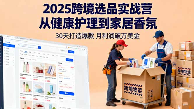 2025跨境选品实战营：从健康护理到家居香氛，30天打造爆款,月利润破万美金-缘梦网创