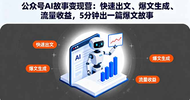 公众号AI故事变现营：快速出文、爆文生成、流量收益，5分钟出一篇爆文故事-缘梦网创
