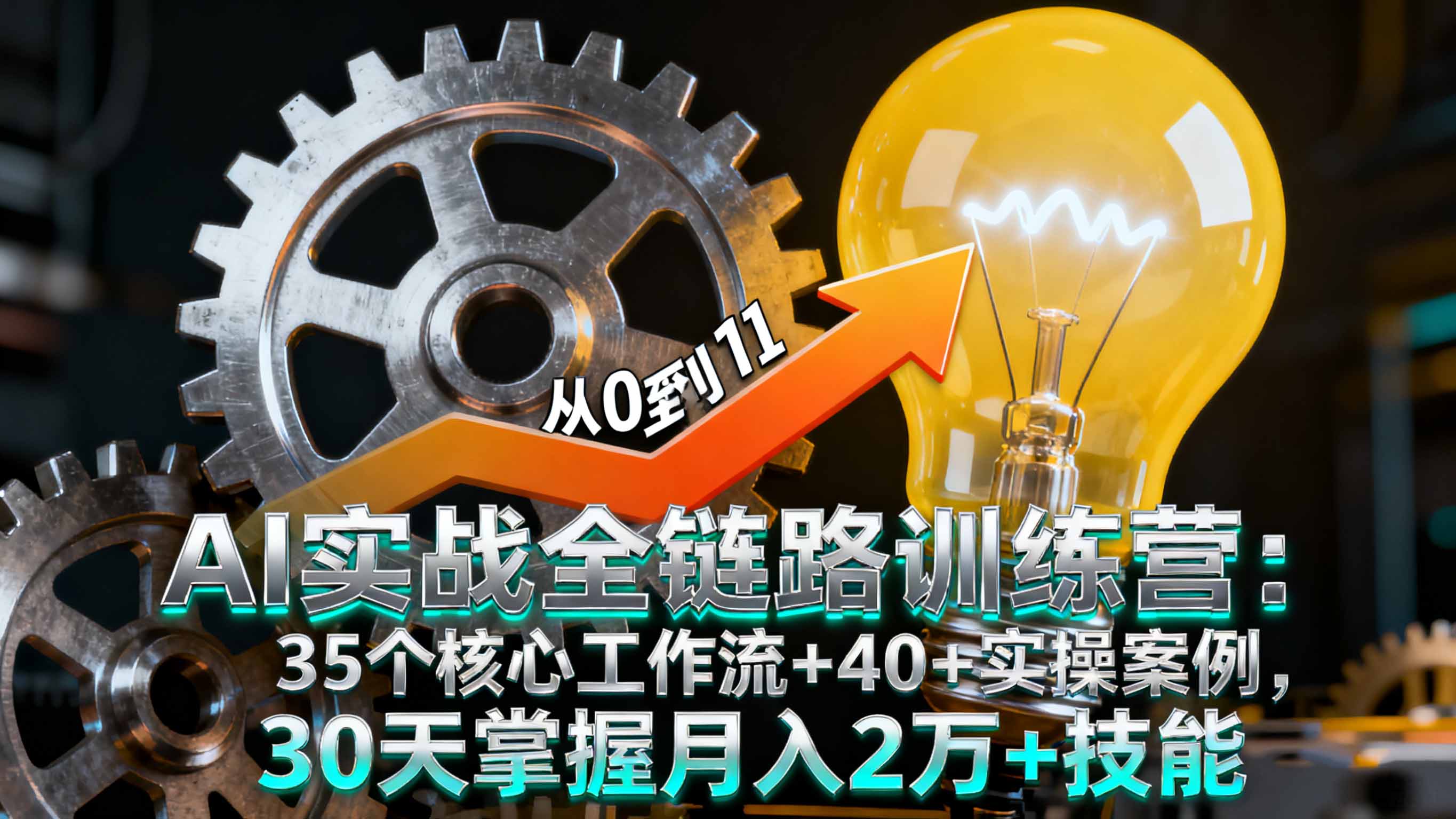 AI实战全链路训练营：35个核心工作流+40+实操案例，30天掌握月入2万+技能-缘梦网创