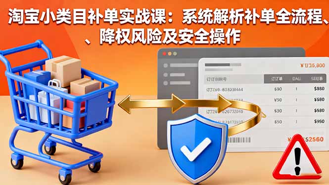 淘宝小类目补单实战课：系统解析补单全流程、降权风险及安全操作-缘梦网创