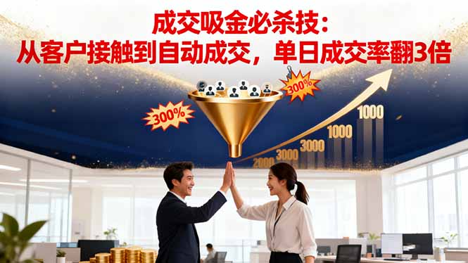 吸金成交营销必杀技：从客户接触到自动成交，单日成交率翻3倍-缘梦网创