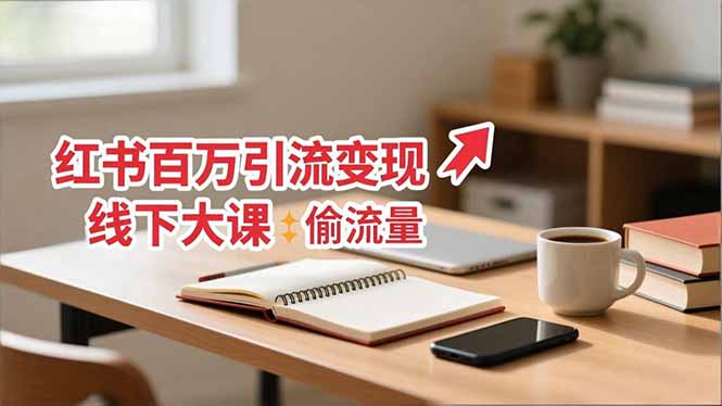 小红书百万引流变现-11月线下大课：分享从0到百万引流路径，手把手教偷流量、拿结果-缘梦网创