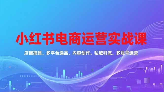 小红书电商运营实战课，店铺搭建、多平台选品、内容创作、私域引流、多账号运营等玩法-缘梦网创
