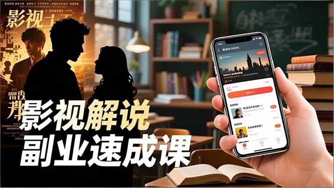 Tk影视解说副业速成课，软件安装、全流程实操、爆款预设，新手两周变现-缘梦网创