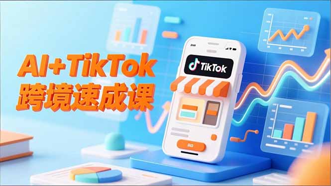 AI+TikTok跨境速成课，智能翻译、店铺定位、流程拆解，7天高效上线运营-缘梦网创
