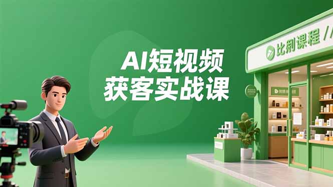 AI短视频获客实战课，数字人创作、实体行业应用、精准引流，30天获取客源月入6万+-缘梦网创