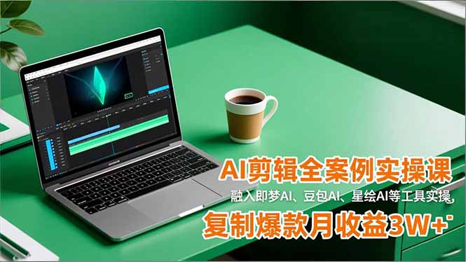 AI剪辑全案例实操课，融入即梦AI、豆包AI、星绘AI等工具实操，复制爆款月收益3W+-缘梦网创