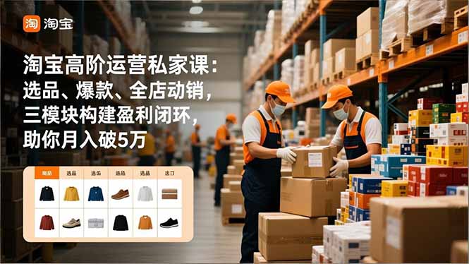 淘宝高阶运营私家课：选品、爆款、全店动销，三模块构建盈利闭环，助你月入破5万-缘梦网创