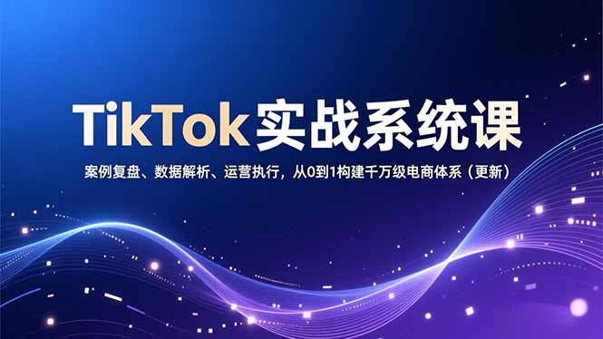 TikTok实战系统课，案例复盘、数据解析、运营执行，从0到1构建千万级电商体系（更新）-缘梦网创