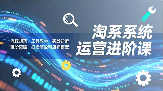 淘系系统运营进阶课2.0，流程规范、工具教学、实战诊断，进阶突破，打造高盈利店铺模型-缘梦网创