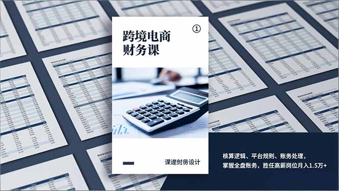 跨境电商财务课，核算逻辑、平台规则、账务处理，掌握全盘账务，胜任高薪岗位月入1.5万+-缘梦网创
