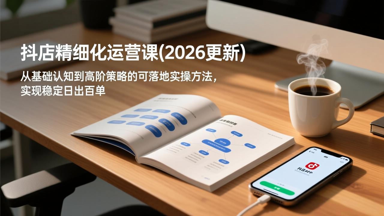 抖店精细化运营课(2026更新)，从基础认知到高阶策略的可落地实操方法，实现稳定日出百单-缘梦网创