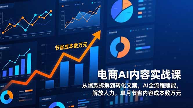 电商AI内容实战课，从爆款拆解到转化文案，AI全流程赋能，解放人力，单月节省内容成本数万元-缘梦网创
