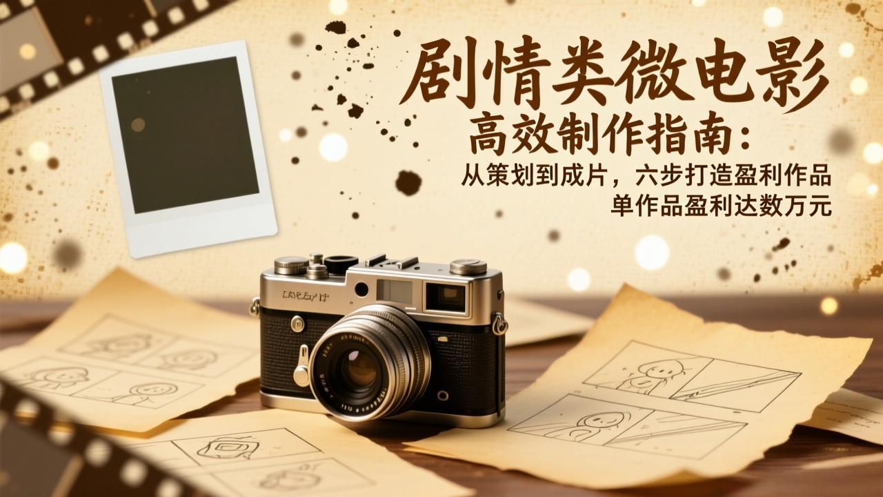 剧情类微电影高效制作指南：从策划到成片，六步打造盈利作品，单作品盈利达数万元-缘梦网创