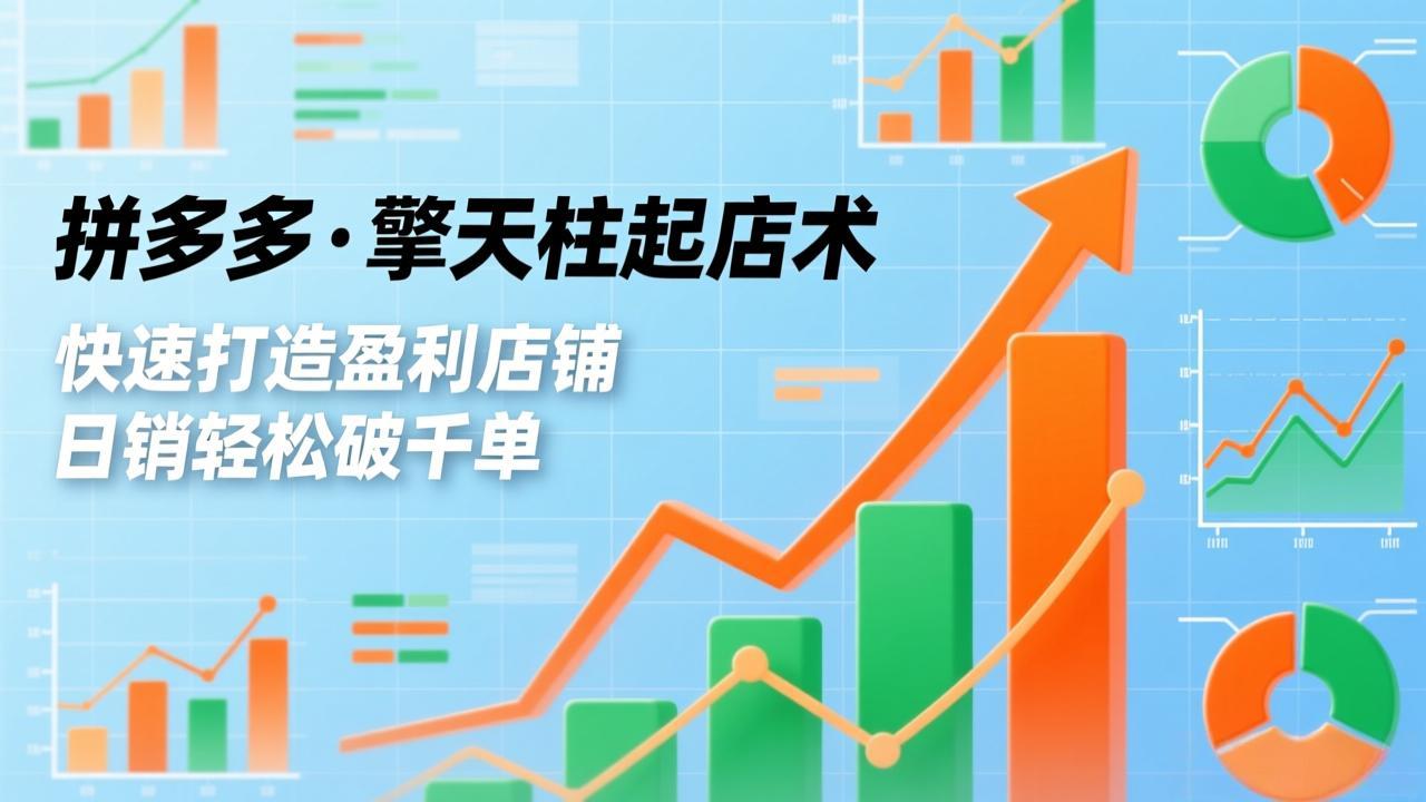 拼多多·擎天柱起店术，爆流布局、利润起飞、不断流，快速打造盈利店铺，日销轻松破千单-缘梦网创