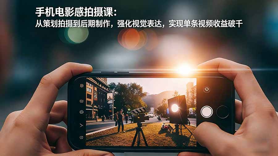 手机电影感拍摄课：从策划拍摄到后期制作，强化视觉表达，实现单条视频收益破千-缘梦网创