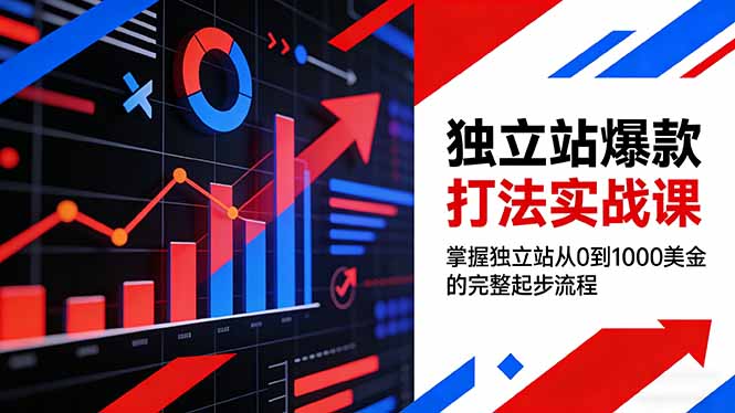 独立站爆款打法实战课，掌握独立站从0到1000美金的完整起步流程-缘梦网创