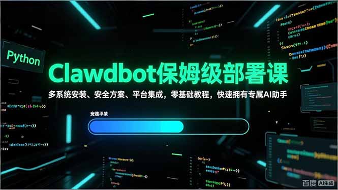 Clawdbot保姆级部署课，多系统安装、安全方案、平台集成，零基础教程，快速拥有专属AI助手-缘梦网创