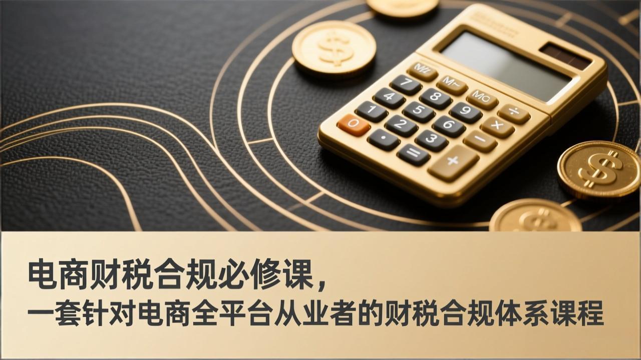 电商财税合规必修课，是一套针对电商全平台从业者的财税合规体系课程-缘梦网创