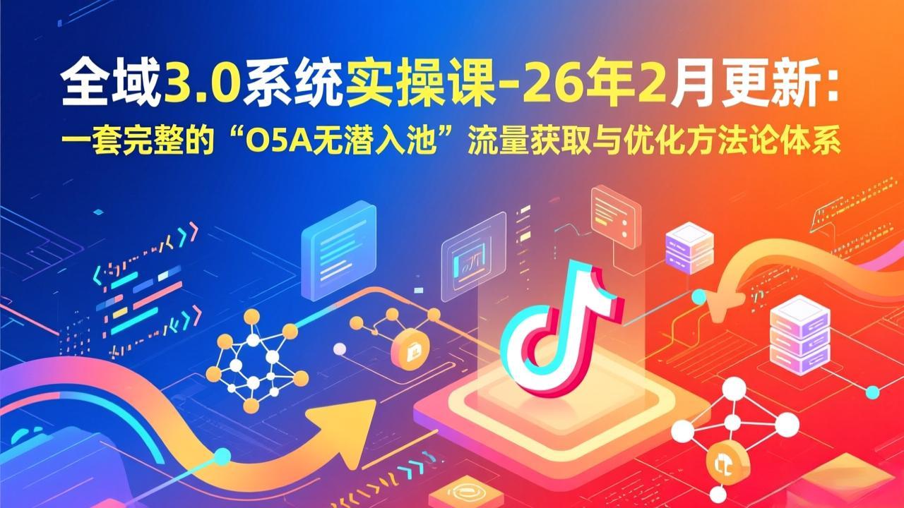 全域3.0系统实操课-26年2月更新：一套完整的“O5A无潜入池”流量获取与优化方法论体系-缘梦网创