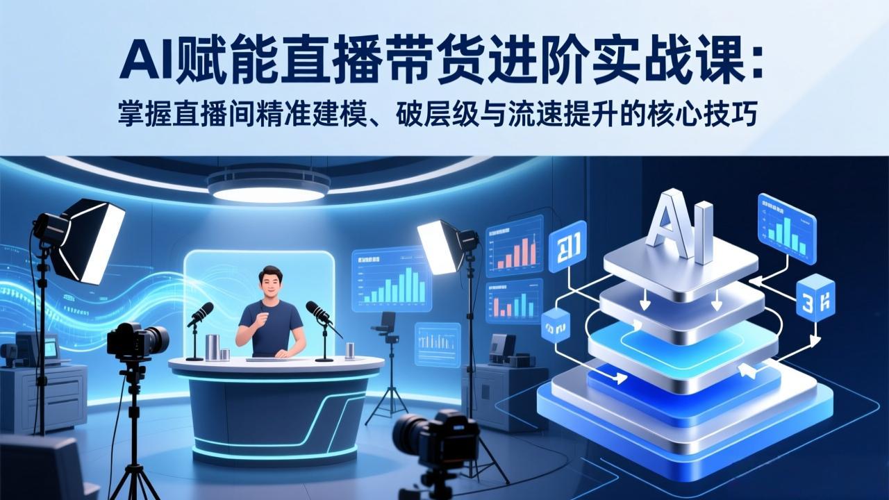 AI赋能直播带货进阶实战课：掌握直播间精准建模、破层级与流速提升的核心技巧-缘梦网创