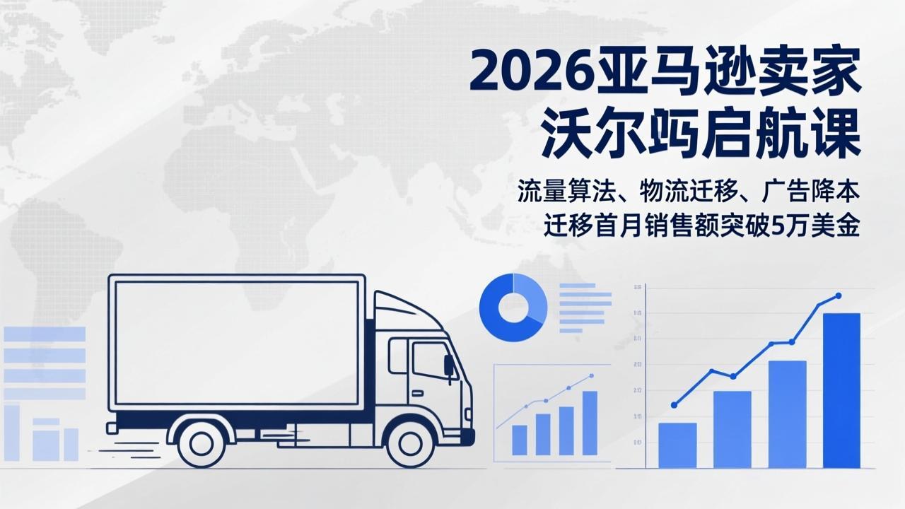 2026亚马逊卖家沃尔玛启航课，流量算法、物流迁移、广告降本，迁移首月销售额突破5万美金-缘梦网创