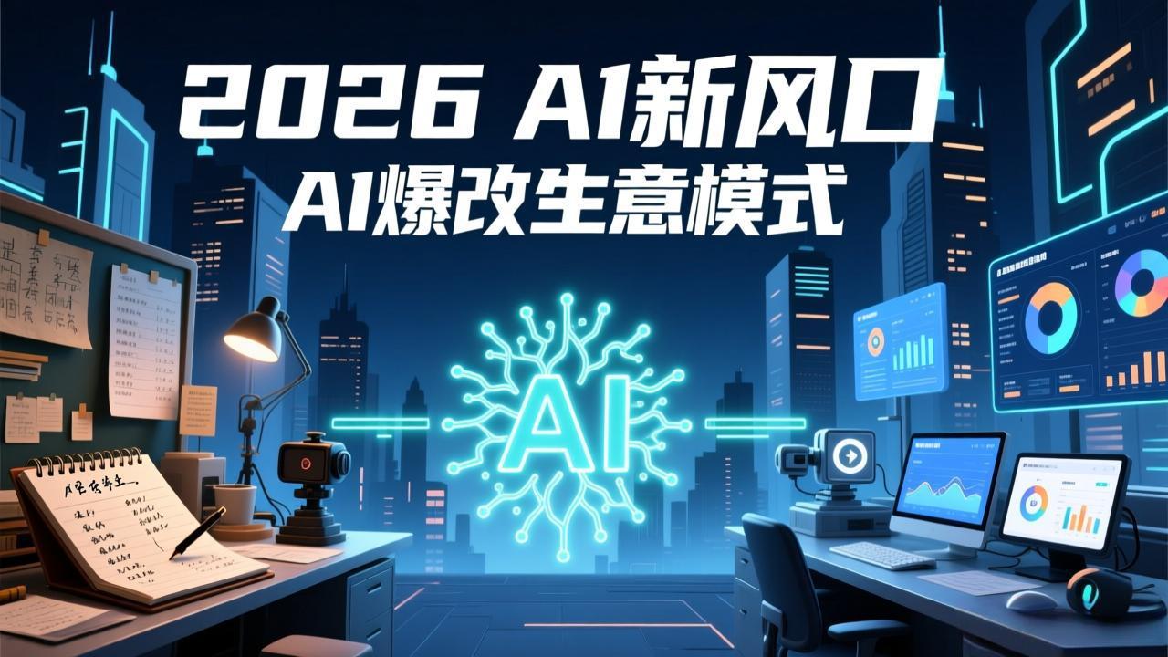 2026年AI创富新风口，用人工智能爆改你的生意模式，从短视频到直播全面降本增效抢占先机-缘梦网创