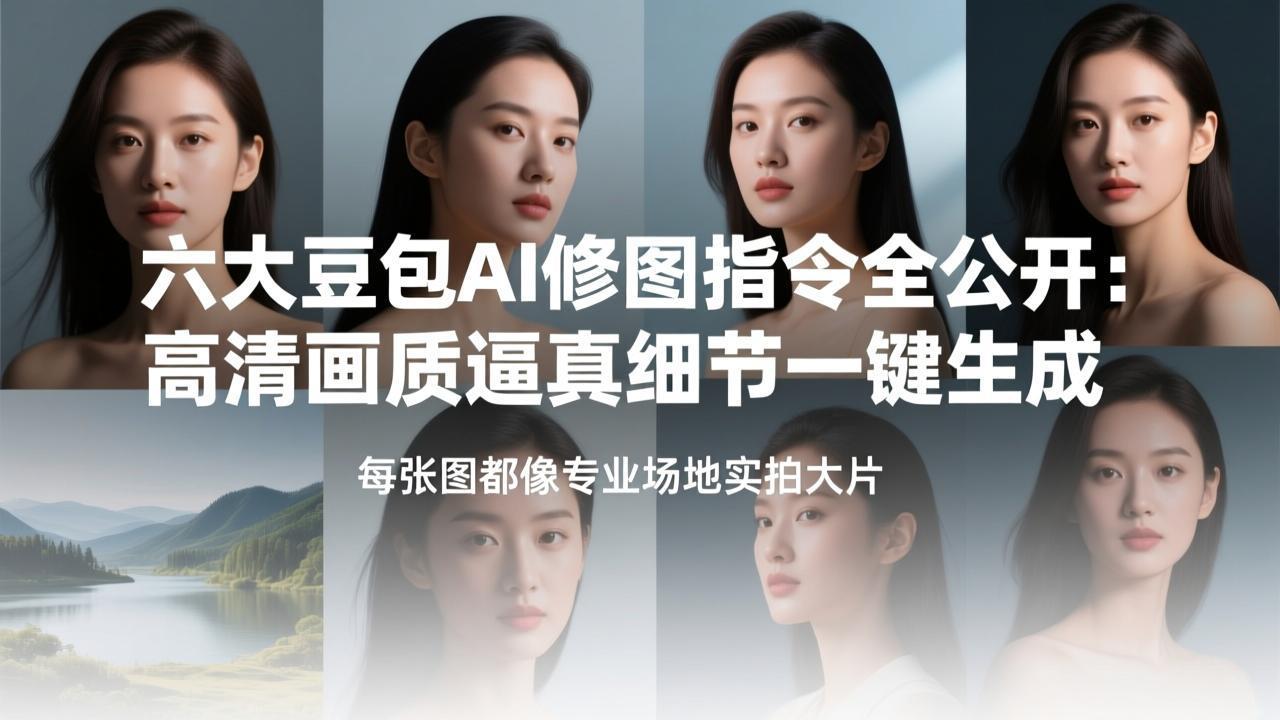六大豆包AI修图指令全公开：高清画质逼真细节一键生成，每张图都像专业场地实拍大片-缘梦网创