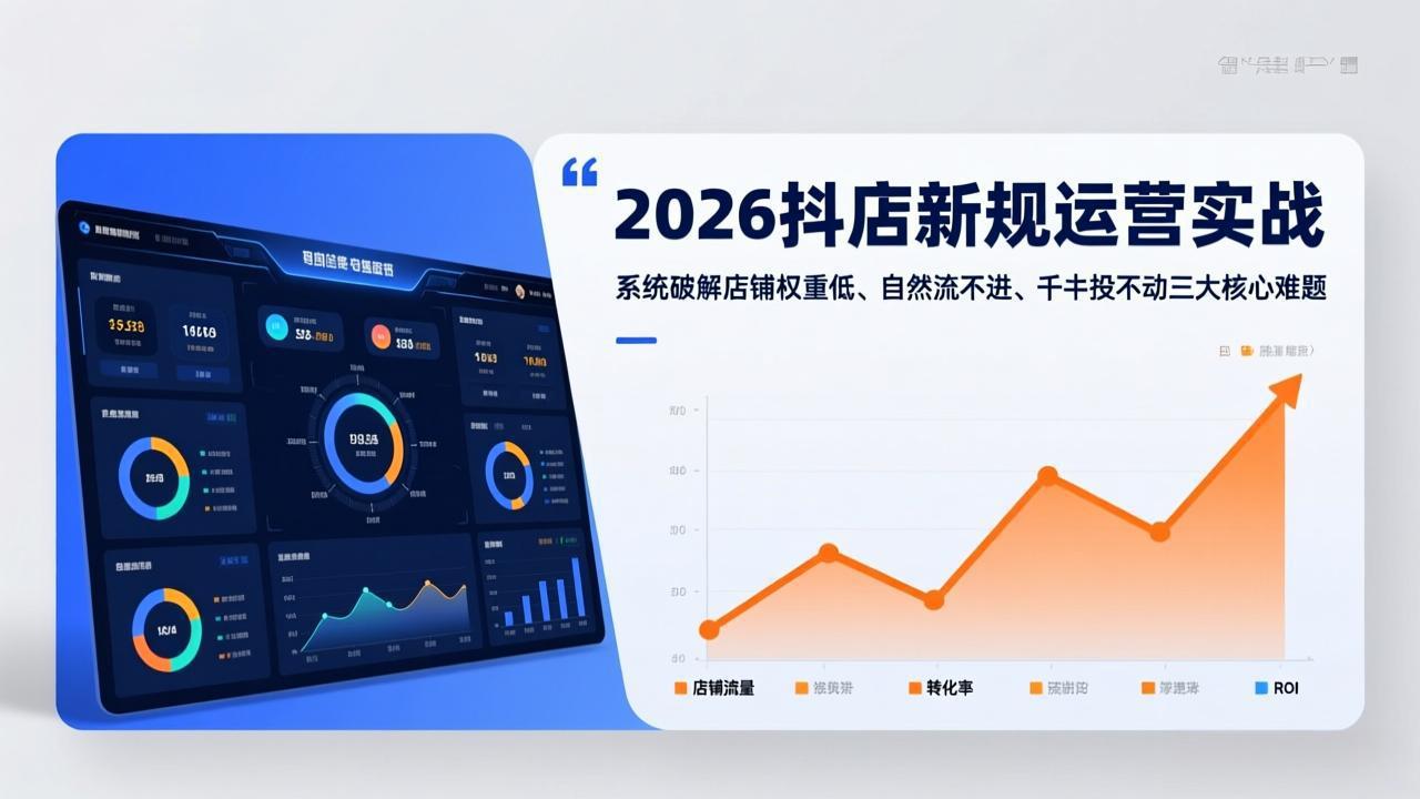 2026抖店新规运营实战：系统破解店铺权重低、自然流不进、千川投不动三大核心难题-缘梦网创