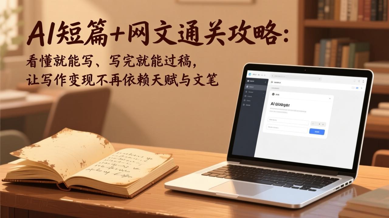 AI短篇+网文通关攻略：看懂就能写、写完就能过稿，让写作变现不再依赖天赋与文笔-缘梦网创