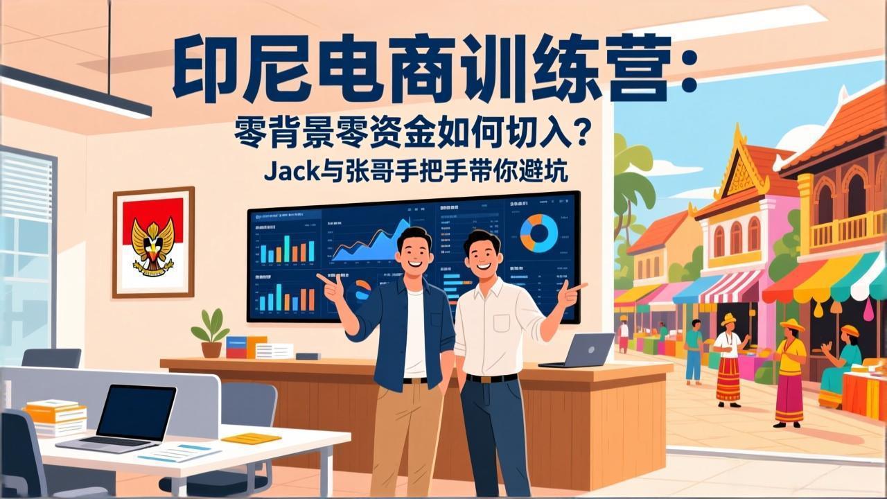 印尼电商训练营：零背景零资金如何切入？Jack与张哥手把手带你避坑-缘梦网创