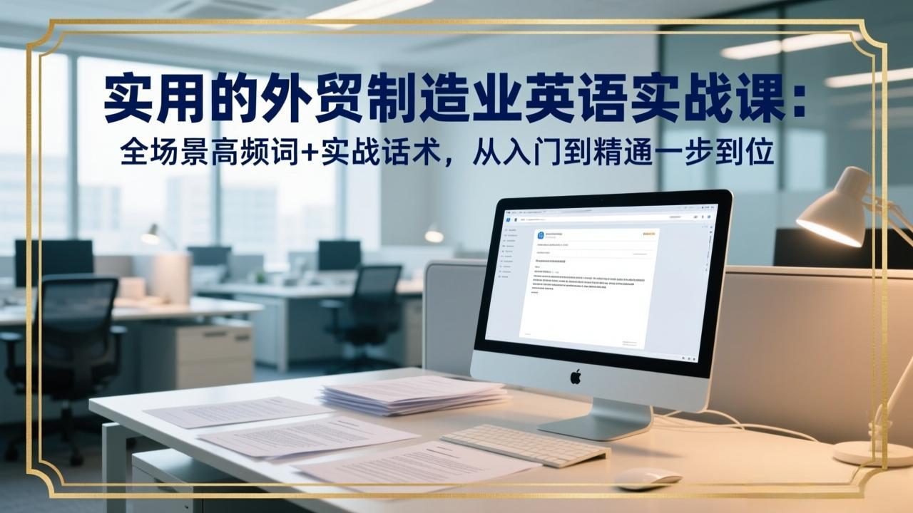 实用的外贸制造业英语实战课：全场景高频词+实战话术，从入门到精通一步到位-缘梦网创