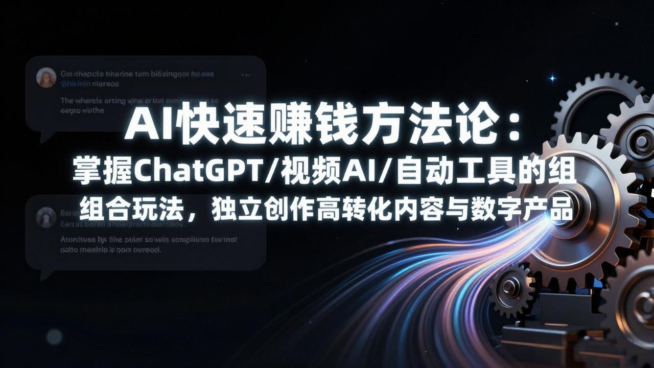 AI快速赚钱方法论：掌握ChatGPT/视频AI/自动化工具的组合玩法，独立创作高转化内容与数字产品-缘梦网创